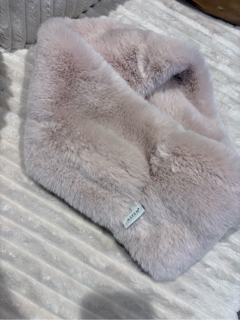 Faux Fur Pink Scarf Jacket Accessory
